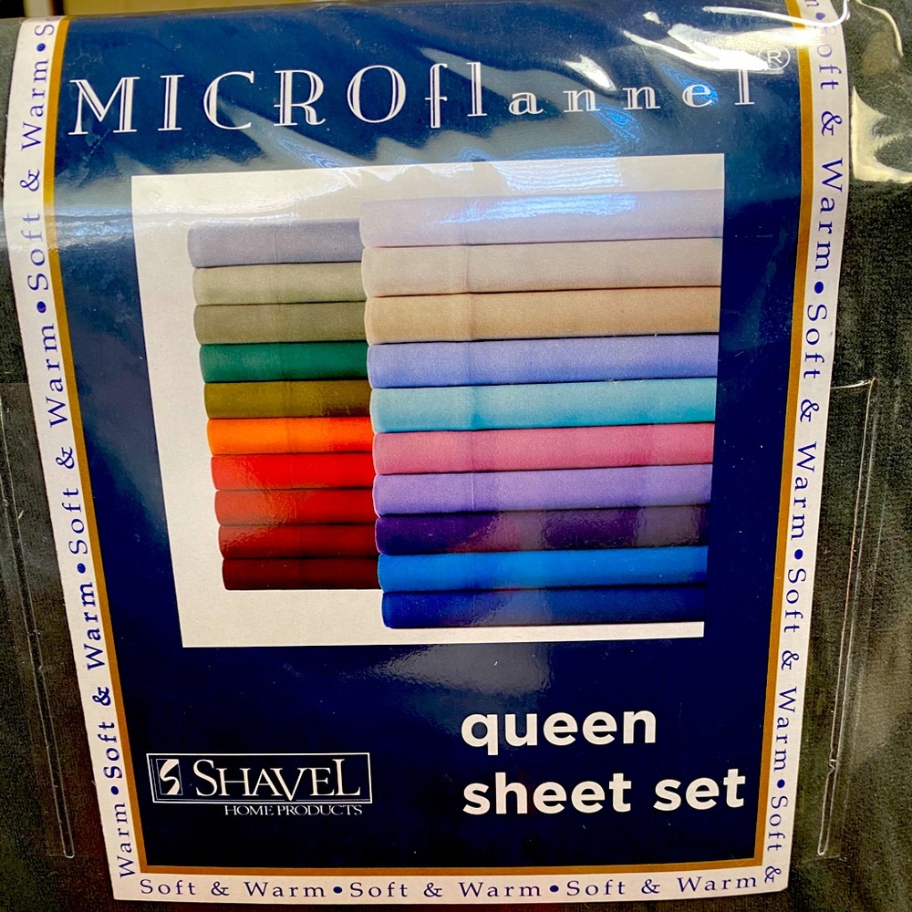 Micro flannel QUEEN bed sheets, NEW, black